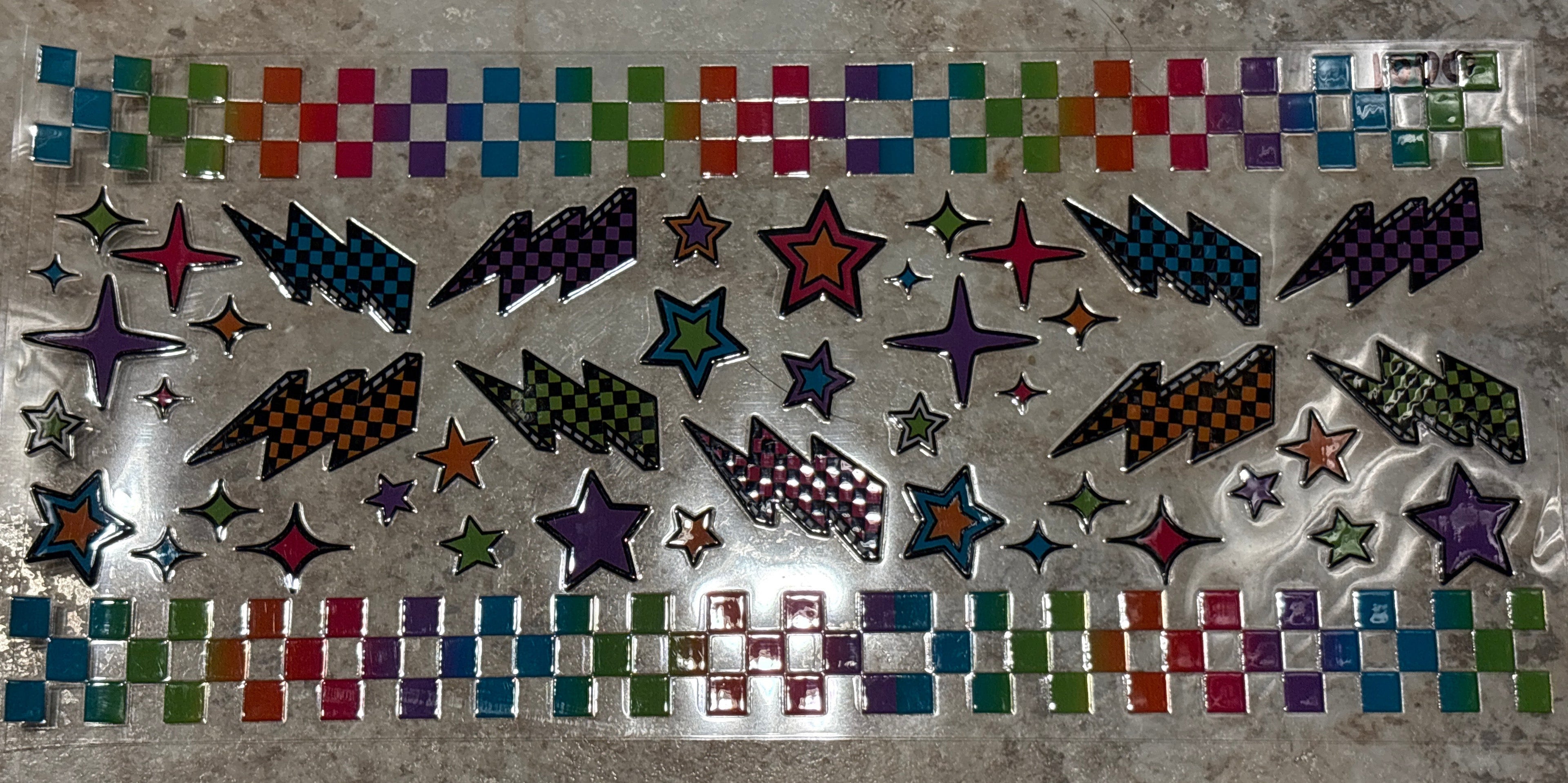 1000 rainbow lightning bolts